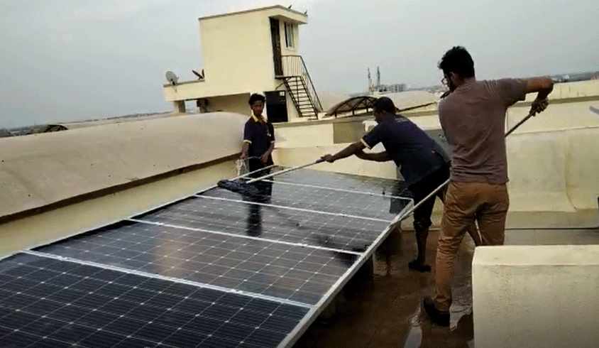Picture2 Cleaning training being given to ARK Serene County staff at Whitefield, Bangalore