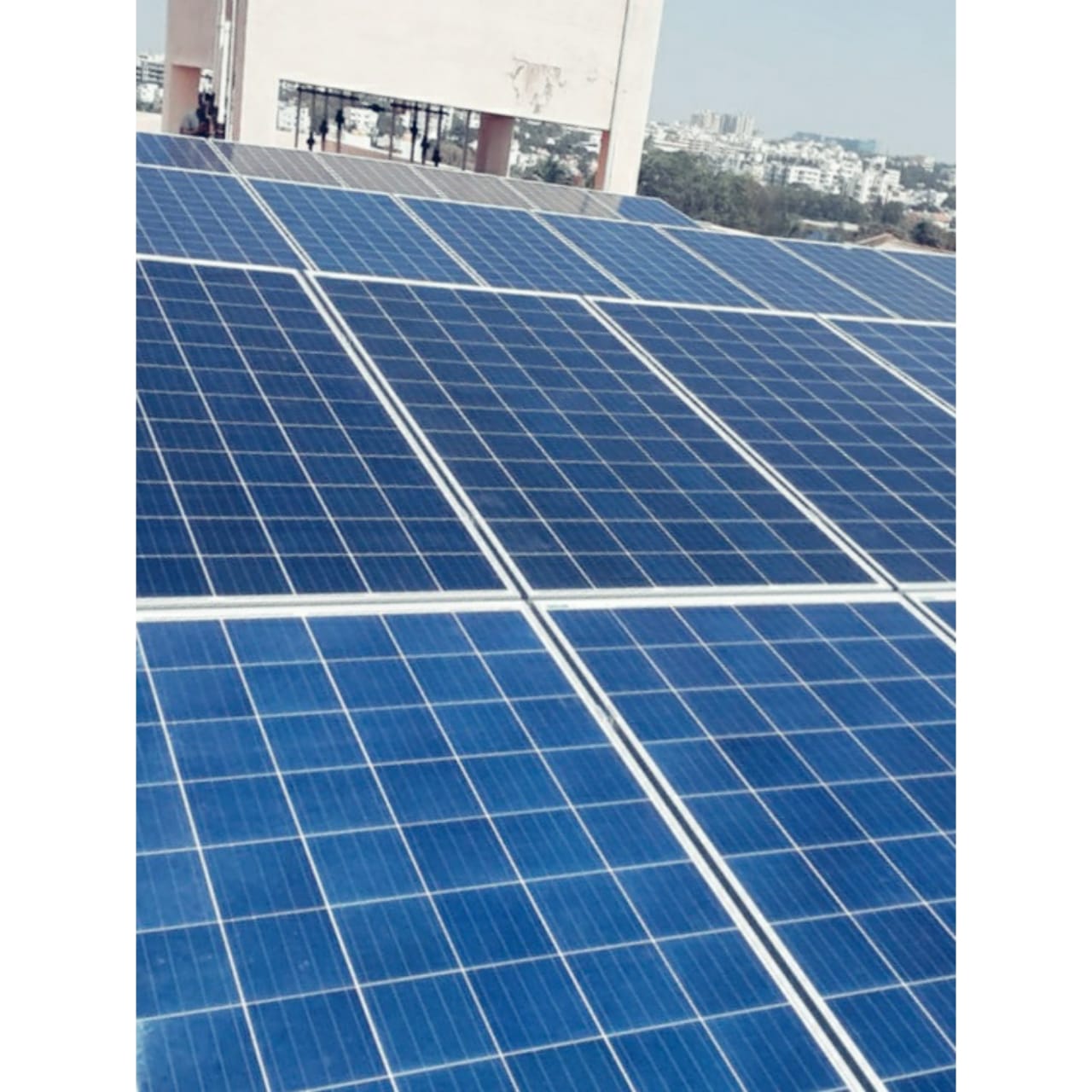 Solar panels installed on top of logistic company.