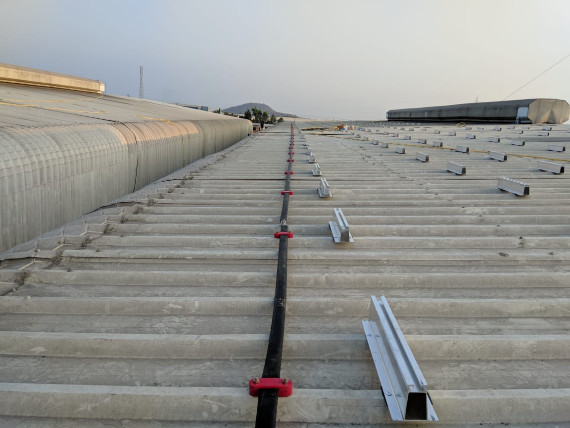 Earth strip installation with insulator